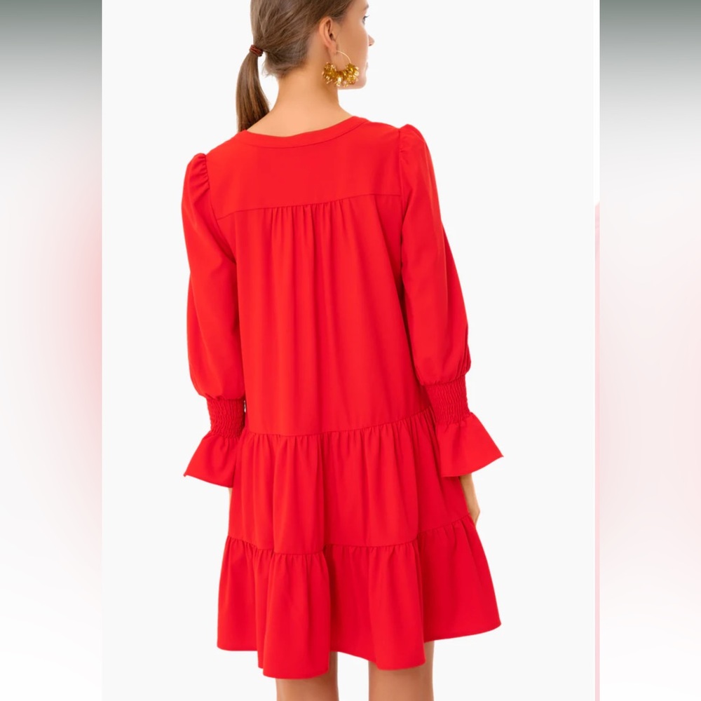 Red Crepe Kenzo Dress, POMANDER PLACE, Size XS, EXCELLENT CONDITION No Flaws - Picture 7 of 17